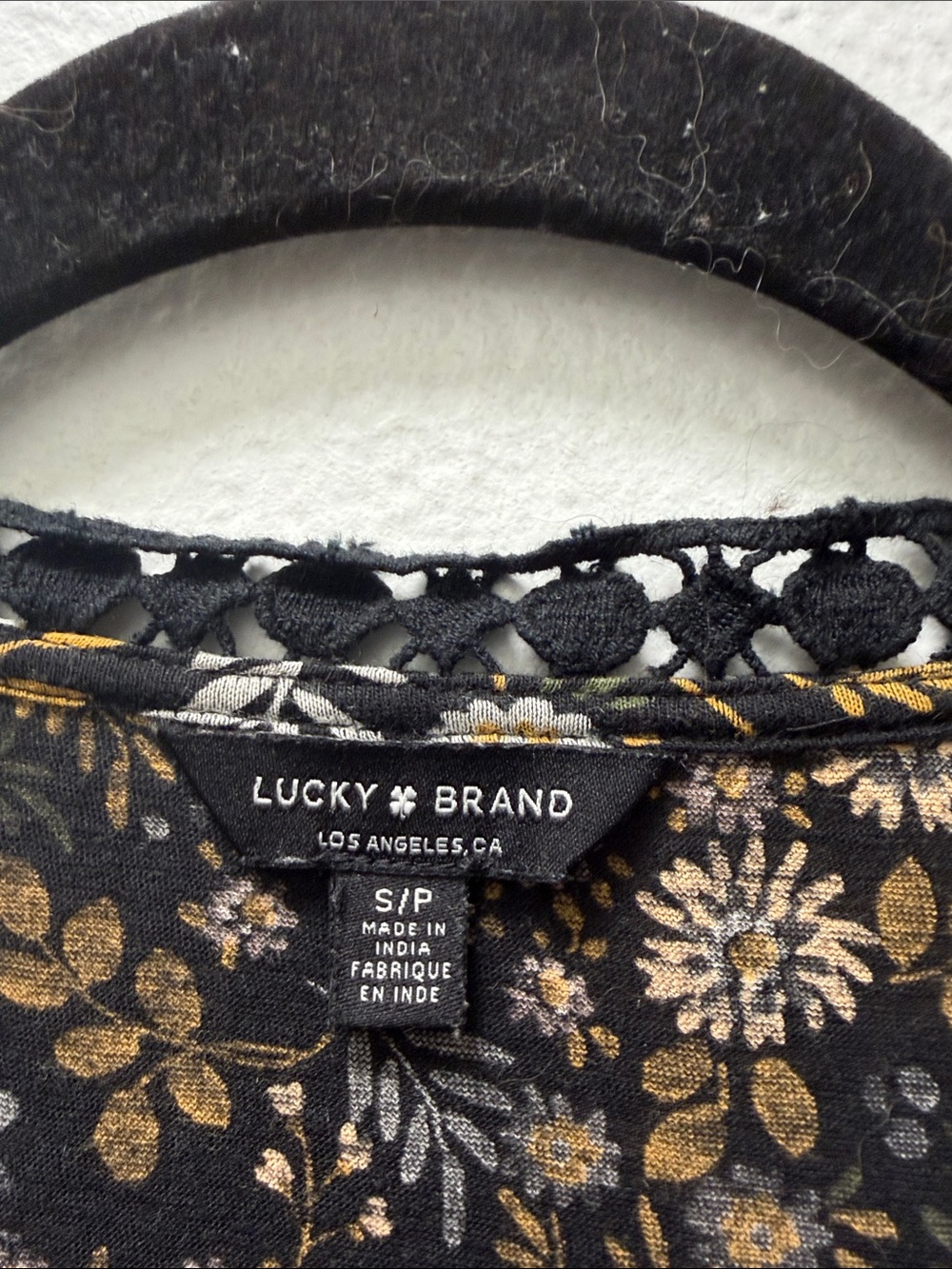 Lucky Brand Black Floral Sleeveless Camisole - Yellow & Cream Flowers - Picture 2 of 4